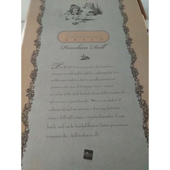 Vtg Russ Victorian Grace Collection 19” Porcelain Doll Limited Edition In Box - Picture 5 of 10